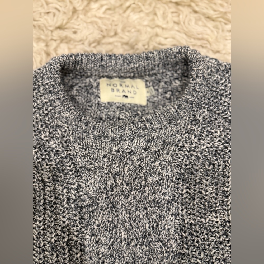 The Normal Brand Men's Black and White 100% Cotton Crewneck Sweater